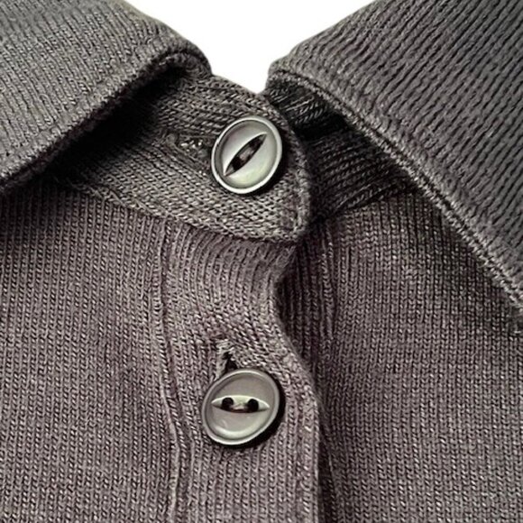 rag & bone Lea Polo Shirt Long Sleeves 5 Buttons Black Size Large MSRP $158 NWT - Picture 5 of 15